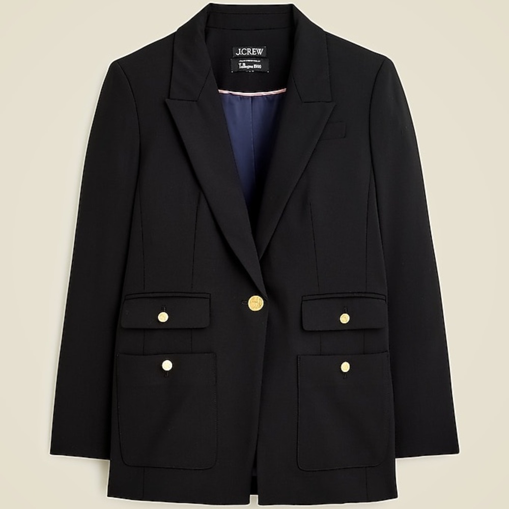 J. Crew Black Vivienne blazer in Italian bi-stretch wool blend | size 10